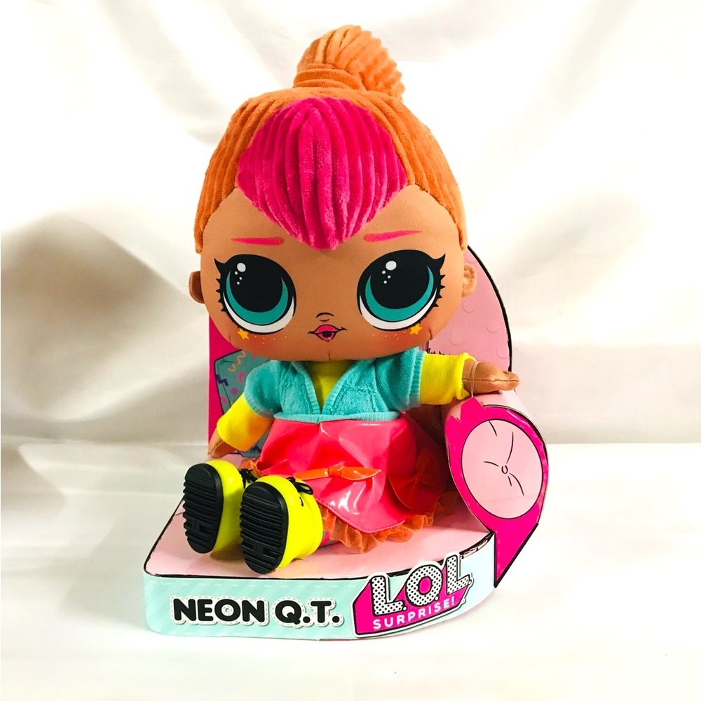 LOL Surprise Neon Q.T. - Huggable, Soft Plush Doll For Kids Ages 3+